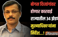 बोगस दिव्यांगांवर होणार कारवाई राज्यातील 34 झेडपी मुख्याधिकाऱ्यांना निर्देश
